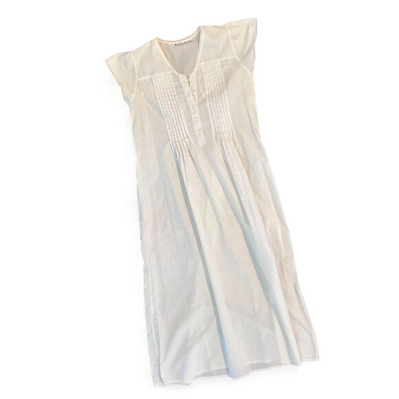 lewis frimel Other - Lewis Frimel Cottagecore Pintuck Cap Sleeve Cotton Nightgown Size Small